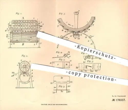 original Patent - R. Lohmar , Hamburg Altona Bahrenfeld , 1906 , Herstellung von Papier - Blocks für Kasse / Kalender