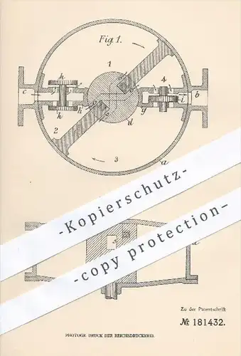 original Patent - Wilhelm Mäcker , Düsseldorf , 1905 , Vierfach wirkende Flügelpumpe , Pumpe , Pumpen , Kolben , Ventile