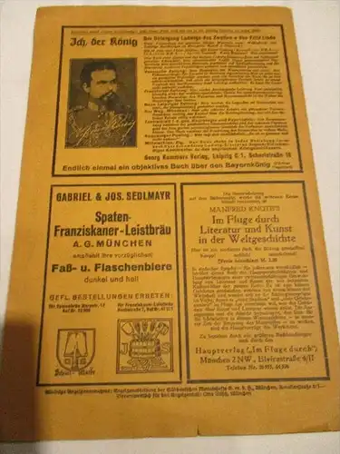 Die letzten Tage König Ludwigs des II. , 1929 , Augenzeugenbericht , Bayern , Adel , Monarchie !!