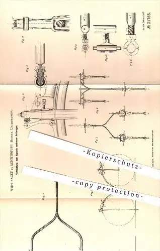 original Patent - Wilh. Racke in Schweinfurt , 1884 , Kuppeln mehrerer Reitwagen , Kupplung , Kutsche , Pferdekutsche !!