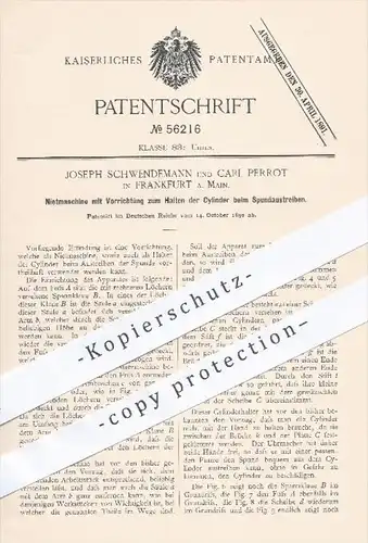 original Patent - J. Schwendemann , C. Perrot , Frankfurt Main , 1890 , Nietmaschine , Uhr , Uhren , Uhrwerk , Uhrmacher