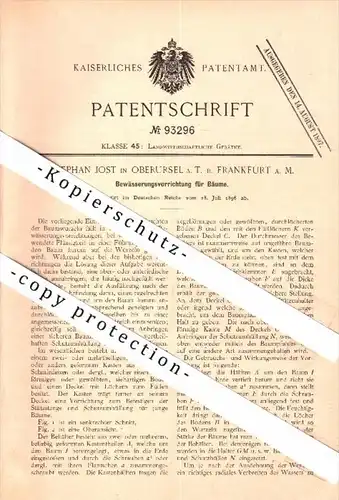 Original Patent - Stephan Jost in Oberursel - Frankfurt a.M., 1887 , Bewässerungsapparat für Bäume , Forst , Gartenbau !