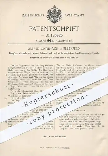 original Patent - A. Orthmann , Elberfeld , 1906 , Bierglasuntersatz , Untersatz für Bierglas , Bier , Glas , Gläser !!