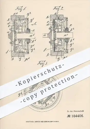 original Patent - Hans Hamilton Benn in Prerau , Mähren , 1905 , Reibungskupplung , Kupplung , Reibung , Kraftfahrzeuge