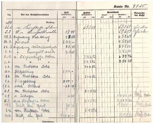 Sparbuch der Sparkasse Radeburg , 1944 , Pfarrer , Kirche ,  Bank !!!