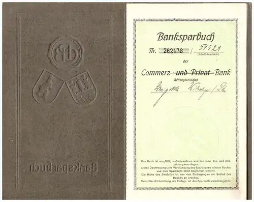 Sparbuch der Sparkasse Wittenberge , 1940-1945 , Else Seeliger , geb. Eichler , Bank !!!