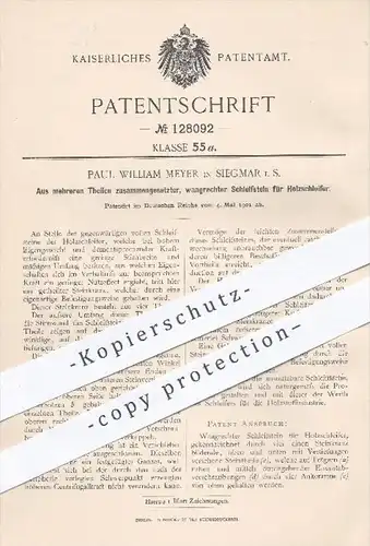 original Patent - Paul W. Meyer , Siegmar , 1901 , Schleifstein für Holzschleifer , Holz schleifen , Holzbearbeitung !!!