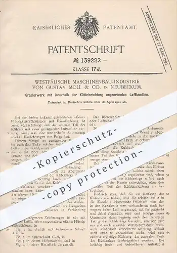 original Patent - Westfälische Maschinenbau - Industrie Gustav Moll & Co. , Neubeckum , 1902 , Gradierwerk , Kühlung !!!