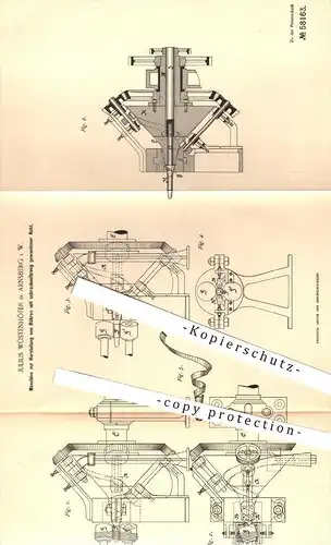 original Patent - J. Wüstenhöfer , Arnsberg , 1890 , Herstellung von Röhren , Rohr , Rohre , Metall , Schweißen , Blech