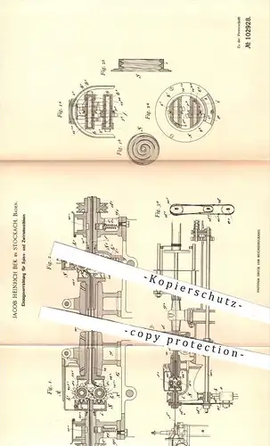 original Patent - J. H. Bek , Stockach , 1898 , Einzugsvorrichtung für Spinn- u. Zwirnmaschinen , Spinnerei , Spinnen !!