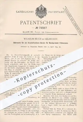 original Patent - W. Huch , Helmstedt , 1894 , Rührwerk für ein Kristallisation - Bassin , Zuckerfabrik , Zucker !
