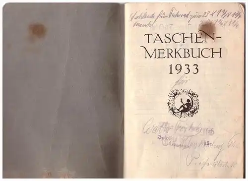 Taschenbuch Sparkasse , Bad Blankenburg 1933 , Walter Förtsch , Schneider , Schneiderei !!!!