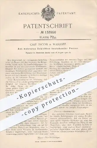original Patent - Carl Jacobi in Wannsee , 1900 , Panzer aus mehreren Schichten , Schiffe , Kriegsschiffe , Schiff !!!