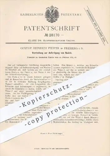 original Patent - G. H. Pfeifer , Freiberg , 1884 , Herstellung von Nudeln , Nudel , Haushalt , Kochen , Koch , Küche
