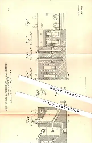 original Patent - J. Ruederer , Dr. W. Loé , C, Gumbart / München , Brikettieren von Torf , Brikett , Brenstoffe , Kohle