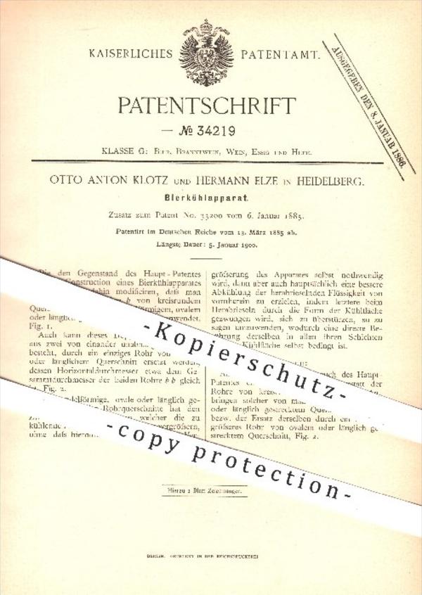 original Patent O. A. Klotz.. Sammeln & Seltenes günstig