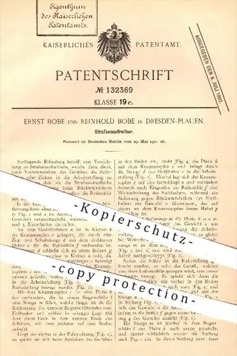 original Patent - E. u. R. Bobe , Dresden - Plauen , 1901 , Straßenaufreißer , Straße , Straßen , Straßenbau , Hochbau