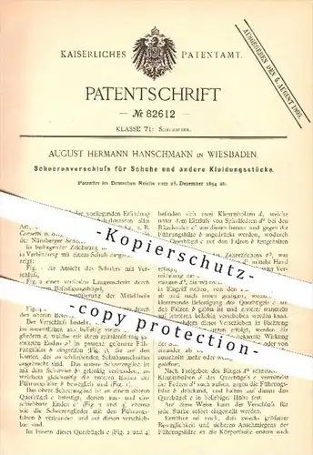 original Patent - Aug. H. Hanschmann , Wiesbaden , 1894 , Scherenverschluss für Schuhe und Kleidung , Nürnberger Schere