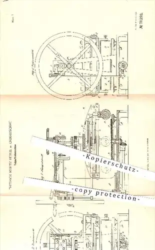 original Patent - F. M. Henkel , Crimmitschau , 1893 , Teigauftreibmaschine , Teig , Kuchen , Bäcker , Bäckerei , Backen