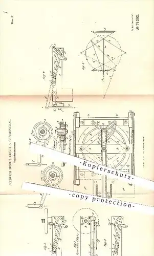 original Patent - F. M. Henkel , Crimmitschau , 1893 , Teigauftreibmaschine , Teig , Kuchen , Bäcker , Bäckerei , Backen