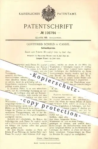 original Patent - G. Scheld , Kassel , 1897 , Schlachtspreize , Schlachten , Schlachter , Schlachterei , Fleischer !!