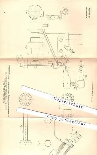 original Patent - Goehring , Eck & Koch GmbH , Oberursel  1903 , Vorschub an Sohlen - Nagelmaschine , Schuhe , Schuster