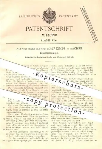 original Patent - A. Bartels , J, Knops / Aachen , 1902 , Schuhspeilenraspel , Schuhe , Schuhwerk , Schuster , Raspel !!