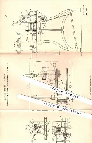 original Patent - Enrico Reghini in Nürnberg , 1900 , Maschine zum Verpacken von Zigarren , Zigarre , Tabak , Rauchen !!