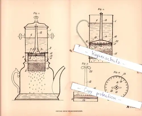 Original Patent  - Ignaz Isakiewicz in Wien , 1905 , Kaffeefilter !!!