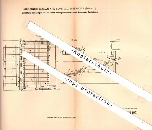 Original Patent - Alexander Cowan in Penicuik , Scotland , 1901 , Apparatus for paper mill !!