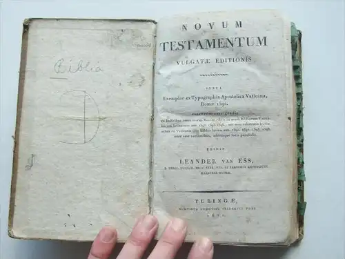 Biblia Sacra Pars III Tübingen 1822 , Leander van Ess Novum Testamentum  , Ludwig Friedrich Fues , Kirche , Testament !!