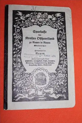 altes Sparbuch , Ketzin a.H. , 1941-48 , Gustav Heese , Nauen , Sparkasse , Bank , Post !!!