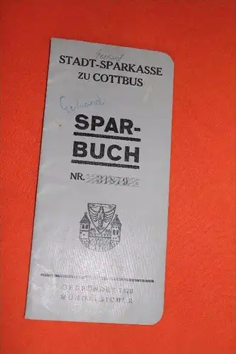 altes Sparbuch , Cottbus , 1938-45 , Gerhard Schroeter , Sparkasse , Bank , Post !!!