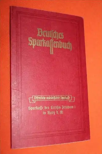 altes Sparbuch , Jerichow , 1941-44 , Willi Radau in Burg b. M., Sparkasse , Bank , Post !!!