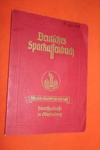 altes Sparbuch , Magdeburg , 1943 ,  Otto Wolters , Bäckerei , Bäcker , Sparkasse , Bank , Post !!!