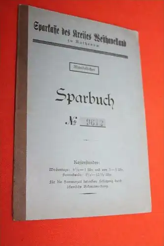 altes Sparbuch , Rathenow , 1935-45 , Charlotte Weber , Sparkasse , Bank , Post !!!