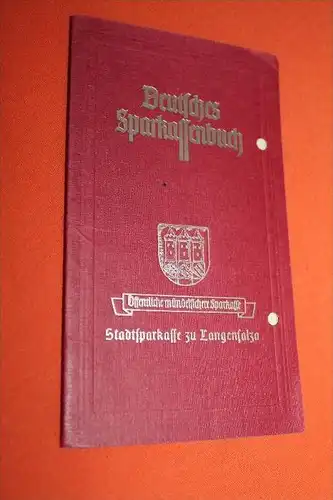 altes Sparbuch , Bad Langensalza , 1943-45 , Hildegard Ziegler , Sparkasse , Bank , Post !!!