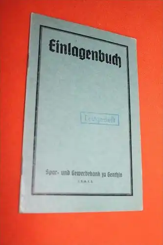 altes Sparbuch , Genthin , 1942-43 , Robert Zimmermann , Sparkasse , Bank , Post !!!