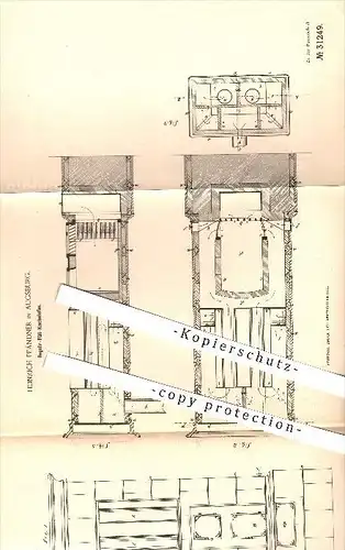 original Patent - H. Pfänder , Augsburg , 1884 , Regulier - Füll - Kachelofen , Füllofen , Ofen , Öfen , Ofenbauer !!!