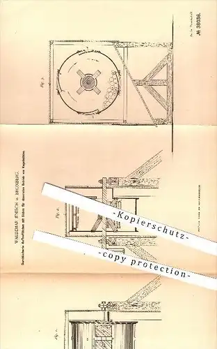 original Patent - W. Jenisch , Bromberg , 1886 , Auflaufflächen mit Sieben für Betrieb von Kugelmühlen , Mühlen , Müller