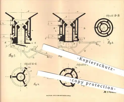 original Patent - J. Schaedle , H. Wienberg / Bremen , 1905 , Schmiedefeuer , Schmied , Schmieden , Feuer , Wind !!!