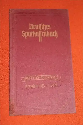 altes Sparbuch , Suhl 1944 - 1945 , Schleusingen , Arzt , Doktor ,  Sparkasse , Bank , Post !!!