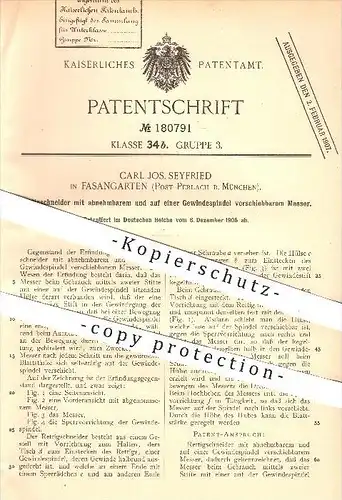 original Patent - C. J. Seyfried , Fasangarten , Perlach , München 1905 , Rettigschneider , Rettich , Schneiden , Messer