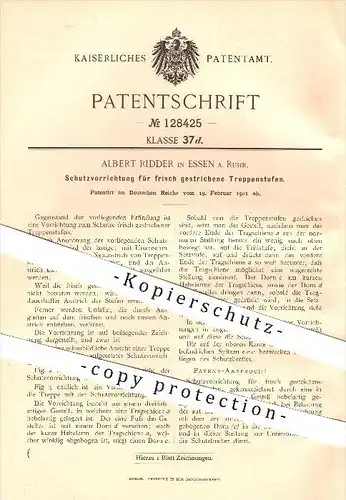 original Patent - Albert Ridder , Essen / Ruhr , 1901 , Schutz für frisch gestrichene Treppenstufen , Treppen , Maler !