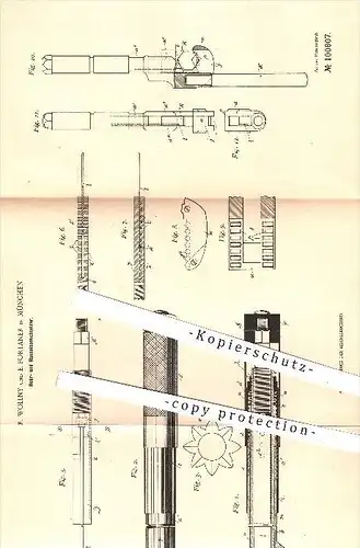 original Patent - R. Wollny , E. Fortaner , München , 1897 , Schneider für Rohre u. Rundeisen , Werkzeuge , Eisen , Rohr