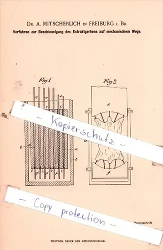 Original Patent  - Dr. A. Mitscherlich in Freiburg i. Br. , 1895 , Gerberei !!!