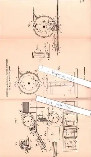 Original Patent  - Johann Ranzinger in Pasing-München , 1896 , Herstellung von Spitzdüten !!!