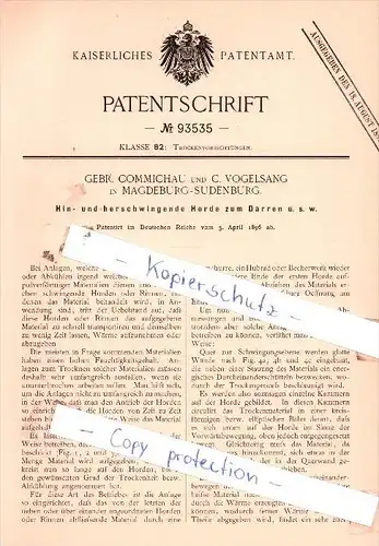 Original Patent  - Gebr. Commichau und C. Vogelsang in Magdeburg-Sudenburg , 1896 , !!!