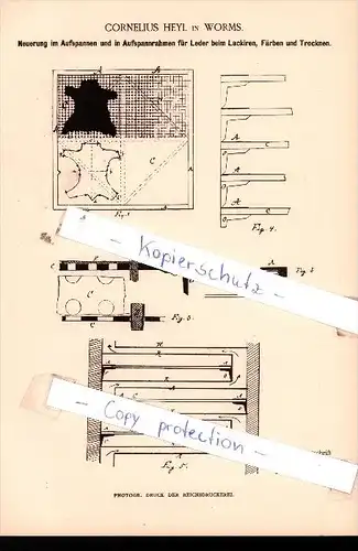 Original Patent  - Cornelius Heyl in Worms , 1884 , Bleichen, Färben, Zeugdruck und Appretur !!!