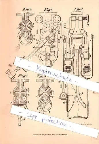 Original Patent  - A. Härtter in Stuttgart , 1906 , Flaschenfüllhahn für unter Druck stehende Flüssigkeiten !!!